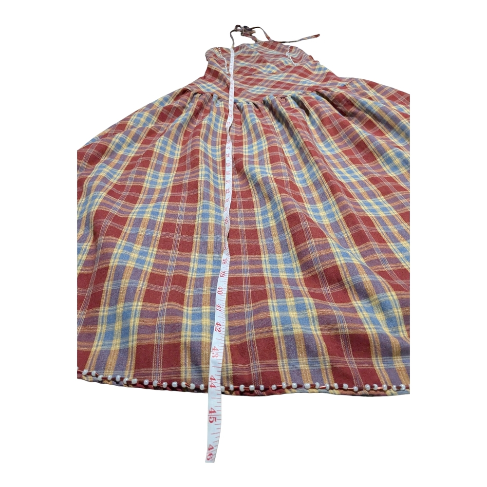 Chic, Plaid, Beaded Halter Dress. Creole Dress, Traditional Creole Pattern Dress - Picture 3 of 8